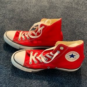 Red high top converse like new